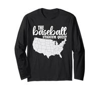 Baseball Stadium Quest Fan Travel Map the Ballpark Chaser Long Sleeve T-Shirt