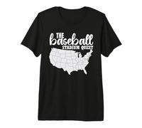 Baseball Stadium Quest Fan Travel Map the Ballpark Chaser Premium T-Shirt
