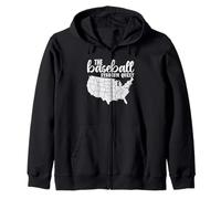 Baseball Stadium Quest Fan Travel Map the ballpark chaser Zip Hoodie