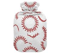 Baseball Stitch Hot Water Bottles with Soft Cover Hot Water Bag for Hot and Cold Compress Small