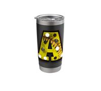 Baseball Stitch Letter A Bulb Lit Alphabet Art Design Stainless Steel Insulated Tumbler