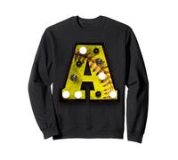 Baseball Stitch Letter A Bulb Lit Alphabet Art Design Sweatshirt