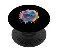 Baseball Street Style Graphic with Retro Splash Colors PopSockets Adhesive PopGrip