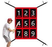 Baseball Strike Net - Softball Throwing Target, Pitching Trainer | 9-Zone Strike Area Net with Quick Release Straps, Heavy Duty Fibreglass Poles, Foldable Design Set for Batting Practice