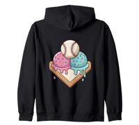 Baseball Sundae Sprinkles On Home Plate Summer Drip Zip Hoodie