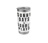 Baseball Sunny Days & Double Plays Summer Fun Active Life Stainless Steel Insulated Tumbler