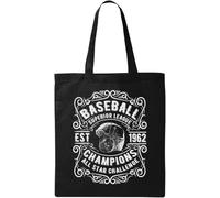 Baseball Superior League Champions All Star Challenge Natural Ecological Cotton Tote Bag Black