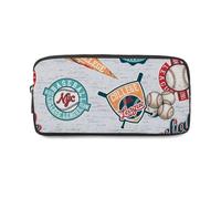 Baseball-Themed Emblems Organised Pencil Case with Zip Up Pencil Cases Boys Pen Pouch School Supplies for Boys Secondary High School College Sixth Form Stationery Gifts for Women Men