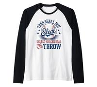 Baseball Thou Shall Not Steal Beat The Throw Raglan Baseball Tee