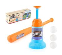 Baseball Training Kit - T Ball Toy, Batting Tee | Auto Pitching Machine, Kids Sports Set, 3 Lightweight Balls for Garden Games, Indoor Outdoor Play, Toddler Boy Age 3 4 5 Learning Skills