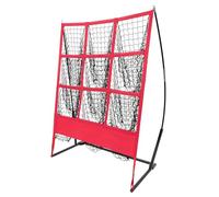 Baseball Training Net with Nine-Grid Target, Portable Pitching & Batting Practice Net for Backyard, Garden, or Indoor Use - Lightweight Iron Frame, Carry Bag Included, 90×45×106 cm, Black & Red