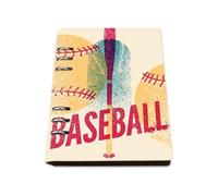 Baseball Typographical Vintage Grunge Notebook A5, Pu Leather A5 Notebooks, Lined Paper University Notebook 180Pages/90Sheets, Notepads for Men, Notepad for School, College Essentials Journal Diary
