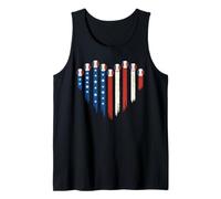 Baseball USA Flag Patriotic 4th of July Funny Baseball Tank Top