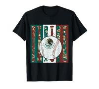 Baseball Vintage Mexican Flag Style T-Shirt