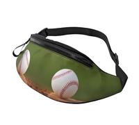 Baseball Waist Bag Bumbags for Men Women, Print Polyester Waist Pack for Travel Walking Sport with Adjustable Strap