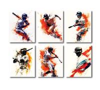 Baseball Wall Art Prints, Set of 6 Unframed Baseball posters, 8x10 Inches, Perfect For Decorating Baseball Themed Rooms For Men, Kids, And Teenagers. Ideal For Bedrooms, Man Caves, or Boys