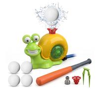 Baseball Water Toy, Cute Snail Water Sprinkler Tball Set, with Auto-Eject & Retractable Bat for Kids Outdoor Summer Play