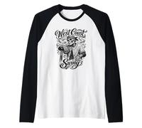 Baseball West Coast Swing Skeleton Streetwear Raglan Baseball Tee