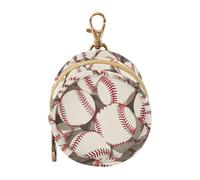 Baseball White Newborned Girl Pacifier Case with Zipper and Clip Key Chain Wallet, Everything Storage pouching