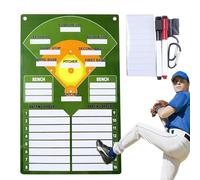 Baseball Whiteboard for Dugout - Dry Erase Trainer Clipboard, Stand Up Chart with Pen Holder | Magnetic Double-Sided Softball Teaching Aid, Team Management Tactics Board