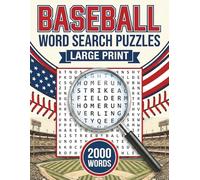 BASEBALL WORD SEARCH PUZZLES LARGE PRINT: 100 Baseball Themed Word Hunt Finds, 2000 Words to Circle - Brain Training Activity Game Gift for Kids, Teens, Adults & Seniors