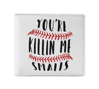 Baseball You're Killing Me Smalls Men Wallet Leather Bifold Wallets with Window Slim Minimalist Front Pocket
