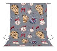 Baseballs Baseball Gloves Photo Backdrop Polyethylene Studio Background for Photography Video Broadcast Photoshoot
