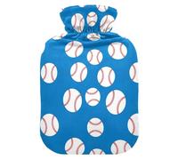 Baseballs Blue Hot Water Bottle with Cover for Pain Relief Heating Bottles for Shoulder Pain, 1L