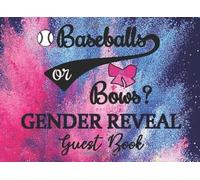 Baseballs or Bows Gender Reveal Guest Book: Exploding Pink and Blue Powder Background Baby Shower Party Sign-in Guestbook + Memory Picture Keepsake and Gift Tracker Log Pages - 8.25 x 6