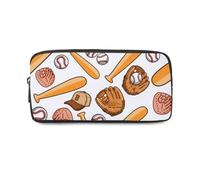 Baseballs Pencil Case College with Zip Up School Pencil Cases Pen Case Secondary School Secondary High College Sixth Form Stationery Gifts for Women Men