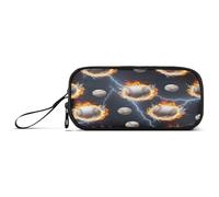 Baseballs Splashes Water Flames Pen Pouch Bag, Pencil Case Large, Fabric Pencil Case