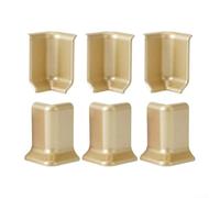 Baseboard Corner Blocks 5.4 cm Height ABS Decorative Wall Skirting Corner Trim Connectors for Interior Moulding and Floor Baseboard Fitting, 3 Inside + 3(S Gold 1)