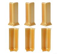 Baseboard Corner Blocks Trim Set with 3 Inside and 3 Outside Connectors, ABS Material, for 10cm Height Wall Base Cove Skirting,White, Grey, Black, Gold, Silver, Gold(L Gold)