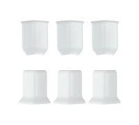 Baseboard Corner Trim Blocks Set for 5 4 cm Height Baseboards, 3 Inside and 3 Outside Corner Connectors for Wall Edge Finishing (S White)