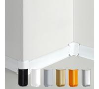 Baseboard Corner Trim Blocks Set for 5 4 cm Height Baseboards, 3 Inside and 3 Outside Corner Connectors for Wall Edge Finishing (S Silver)
