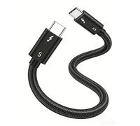 basecolors 2 Pack Short usbc Cable for Thunderbolt 5 Cable, 0.3M, 240W Charging, 80Gbps Data Transfer, Up to 120Gbps Bandwidth, 8K/4K Displays, for iPhone 17/16, MacBook, and More