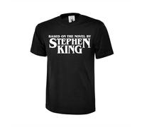 Based On The Novel by Stephen King Printed T-Shirt, Crew Neck Short Sleeve Halloween Horror Gift T-Shirt (UK, Alpha, S, XXL, Regular, Regular, XXL, Black)