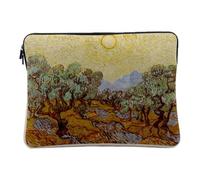 Based on the work of Vincent van Gogh Oliviers Post-Impressionism Painting Laptop Case for Computer and Tablet 14-15 Inches Linen Look Printed in France