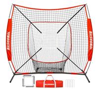 BaseGoal 6'×6' Baseball Softball Practice Net,Baseball Backstop,for Hitting Pitching Batting Catching with Bow Frame,Bonus Strike Zone,Target