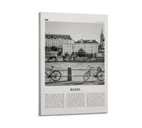 Basel Print Black And White, Basel Wall Art, Basel Poster, Basel Photo, Basel Wall Décor, Switzerland, Basle, Swiss Poster Decorative Painting Canvas Wall Posters And Art Picture Print Modern Family B