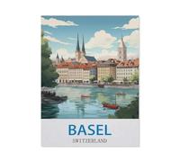 Basel Switzerland Vintage Travel Poster，Funny Poster Wall Art Decor Metal Sign Poster(15x30cm）6x12 inch-CV69
