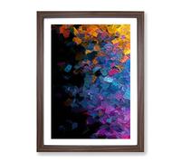 Baseline Abstract Framed Print | A3 Walnut Framed Wall Art | Ready to Hang | Abstract Fantasy Picture | Living Room Bedroom Lounge Office