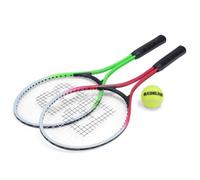 Toyrific Baseline BG958 Tennis Racket 2 Player Set for Kids, 2 Rackets and Ball, GreenRed