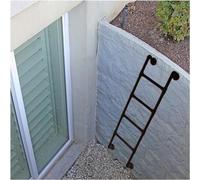 Basement Escape Ladder - 40 45 50 55 60 65 70 inch Ladders for Egress Basement Window Well Covers Outside, Small Ladder for Fire Emergency Home Safety, Ladder for Egress Window Wrought Iron (Size : 1