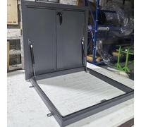 Basement Flat Roof Escape Hatch, Large Galvanized Cellar Emergency Exit Lid 80° Opening, Commercial Waterproof Skylight Window Roof Hatch,75x75cm