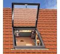 Basement Flat Roof Escape Hatch Portable Durable Large Aluminium Cellar Emergency Exit Lid 90° Opening Sun Room Playhouse Commercial Skylight Window w/Latch,A,70 * 80cm
