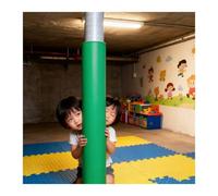 Basement Floor Pole Protector Padding, Weatherproof Goal Padding Pole for Basketball 183cm Tall, Reusable Full Wrap-Around Safety Mat for Pole Dancing(B,Circumference 30"/76.2cm)