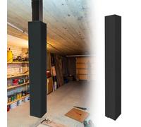 Basement Pole Padding Black White, 4 6 8 12 14 16 18 20 in Square Pole Foam Padding, All-Weather PU Leather Playground Safety Guard, Self-Adhesive(Black,5x5in(13x13cm))