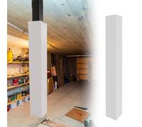 Basement Pole Padding Black White, 4 6 8 12 14 16 18 20 in Square Pole Foam Padding, All-Weather PU Leather Playground Safety Guard, Self-Adhesive(White,5x5in(13x13cm))