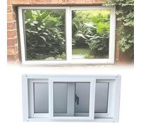 Basement Replacement Windows, Horizontal Sliding Window with Screen and Tempered Glass, Aluminum Alloy Window for Bathroom Kitchen Lofts Garage(111x46cm)